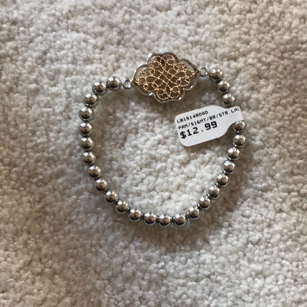 Silver beaded bracelet